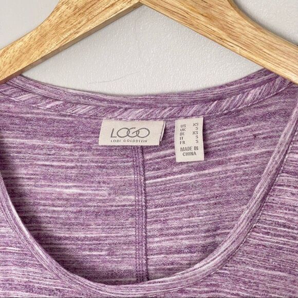 NWOT LOGO by Lori Goldstein Heathered Purple Tunic Tank Pockets Sz XS - Picture 5 of 6